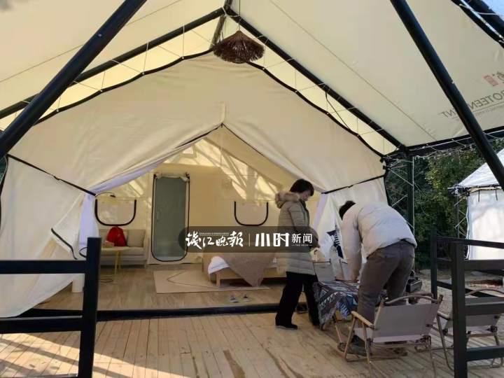 可席地而“睡”的新科技帳篷 寧波鎮(zhèn)海九龍湖營地引入石墨烯電熱地暖